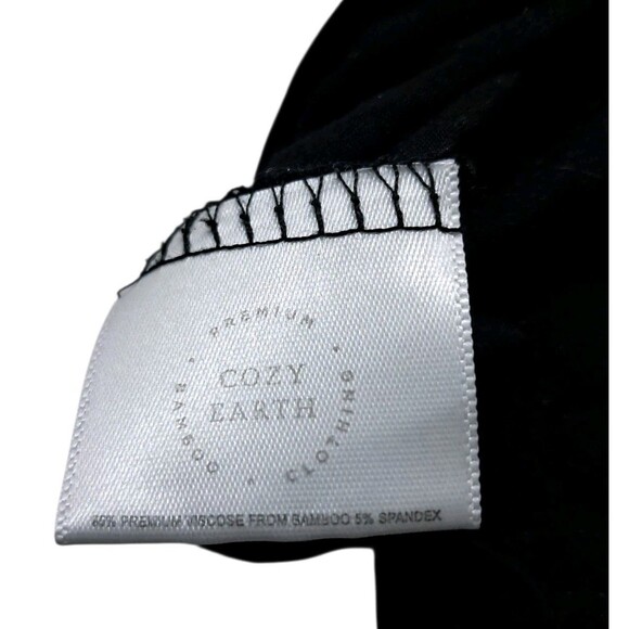 Cozy Earth Black Bamboo Women's Pajama Set with White Trim - Picture 10 of 16